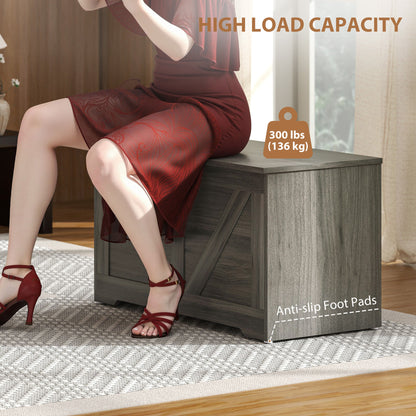100L Home Storage Box, with Safety Hinge - Charcoal Grey