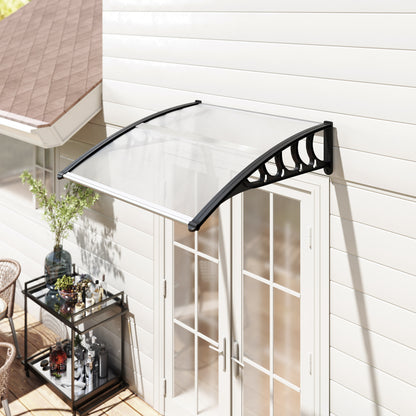 Front Door Canopy, Outdoor Awning, Rain Shelter for Window, Porch and Front/Back Door, 103 x 96.5 cm, Clear