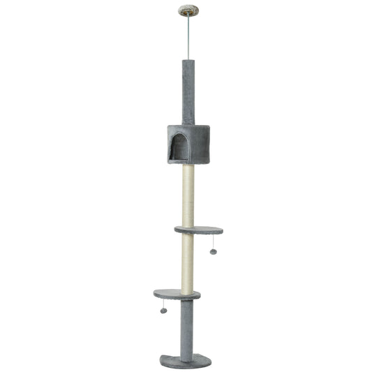 Floor to Ceiling Cat Tree for Indoor Cats, Kitten Tower, Condo, Multi-Layer Activity Center