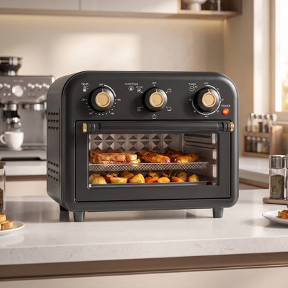 Air Fryer Toaster Oven, Convection Countertop Oven, with Adjustable Temperature and Timer, 12 L, Black