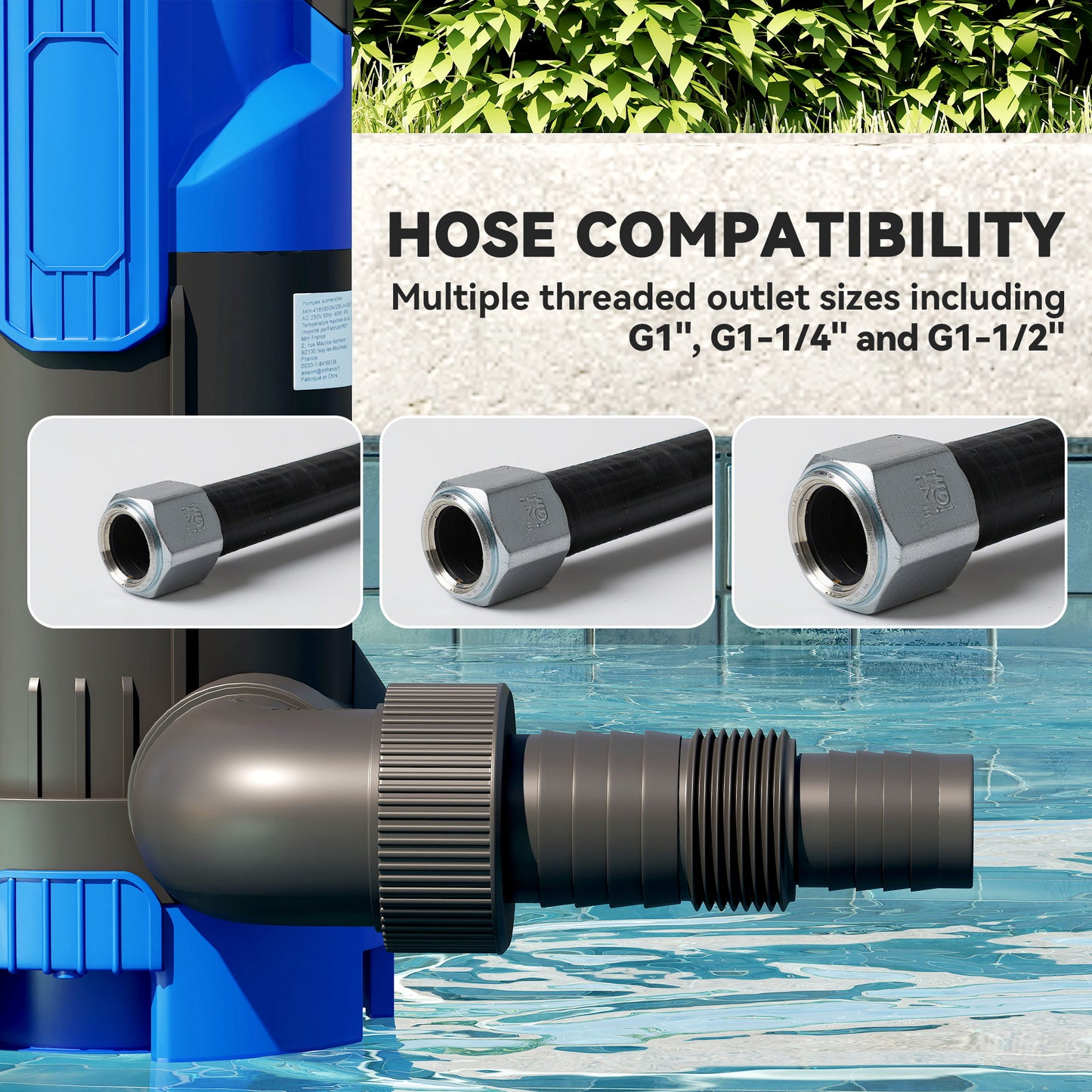 750W Submersible Water Pump for Dirty/Clean Water, 20000L/H Electric Sump Pump with Float Switch