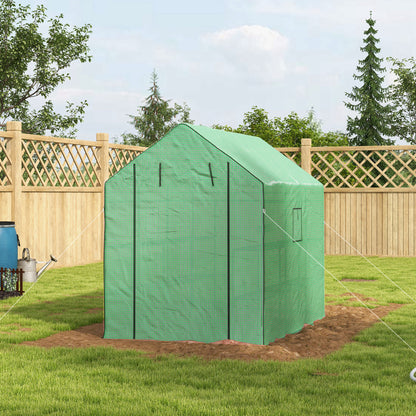 Walk-in Greenhouse with 3 Tier 12 Shelves, Small Greenhouse with Reinforced PE Cover