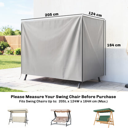 205 x 124cm Three-Seater Swing Chair Protective Cover Grey