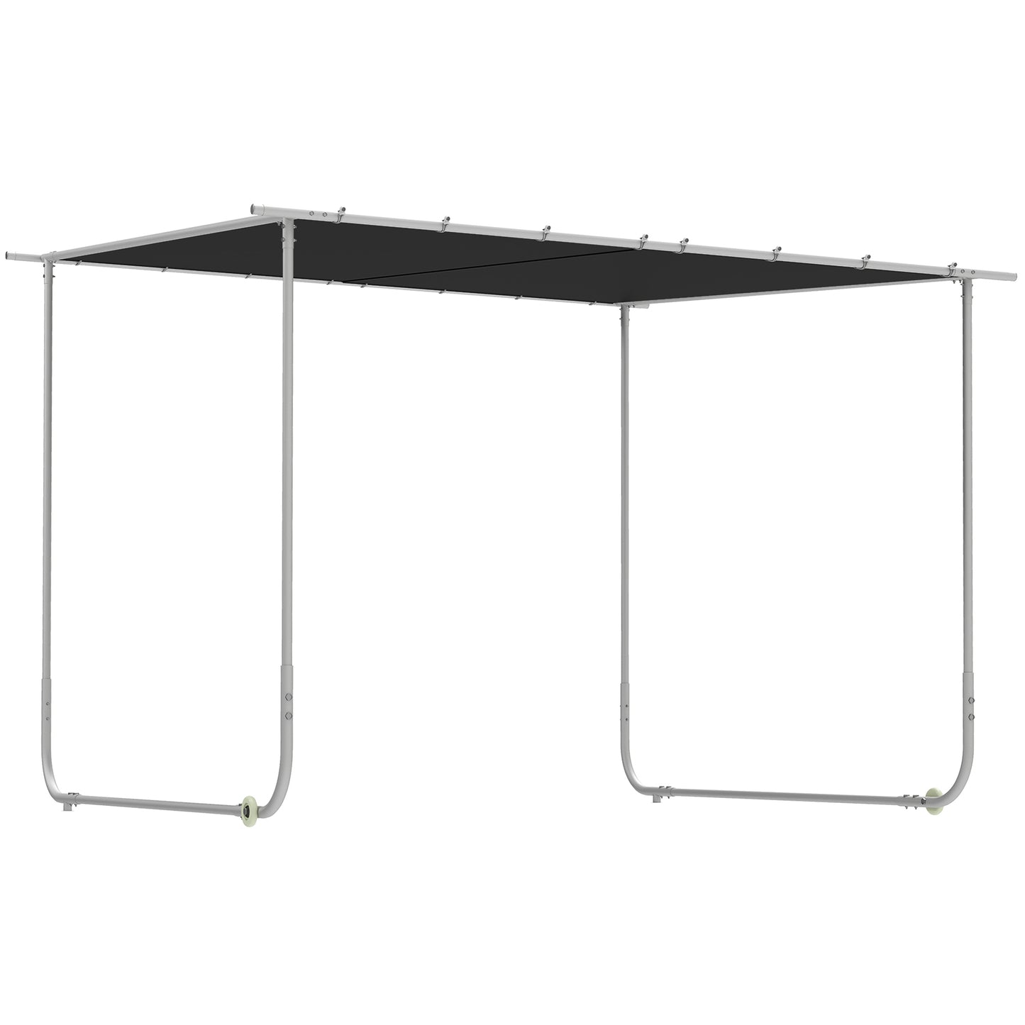 3 x 3(m) Mobile Pergola Kit, Portable Garden Gazebo with Wheels & UV-Resistant Canopy, Dark Grey