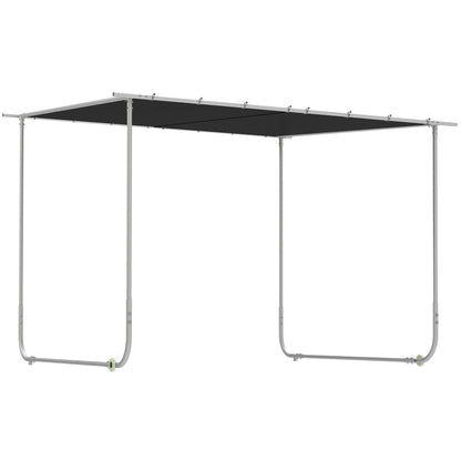 3 x 3(m) Mobile Pergola Kit, Portable Garden Gazebo with Wheels & UV-Resistant Canopy, Dark Grey