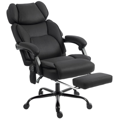 High Back Vibration Massage Office Chair Heated Reclining Computer Chair w/ Adjustable Height, Swivel Wheels, Black