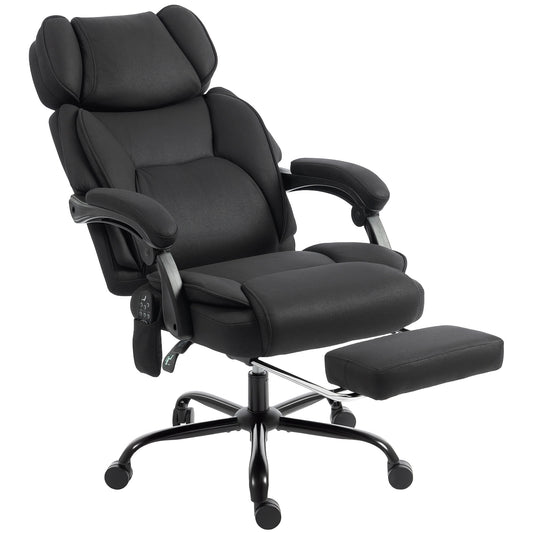 High Back Vibration Massage Office Chair Heated Reclining Computer Chair w/ Adjustable Height, Swivel Wheels, Black