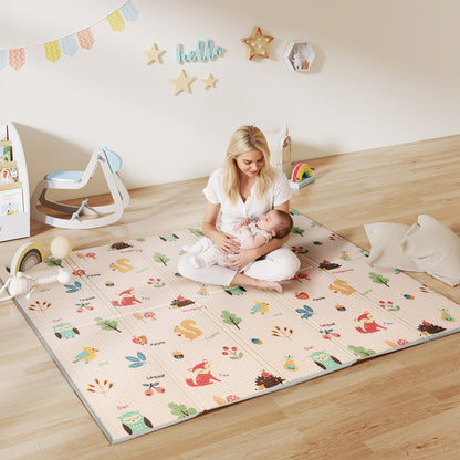 Foldable Baby Play Mat Double-Sided, Reversible Foam Soft Crawling Mat for Toddlers, for Bedroom, Nursery and Playroom