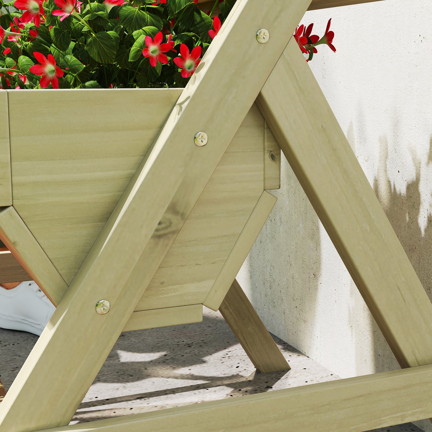 3 Tier Raised Garden Bed Wooden Elevated Planter Box Kit, 66L for Flower, Vegetable, Herb, 65x75x78cm, Green