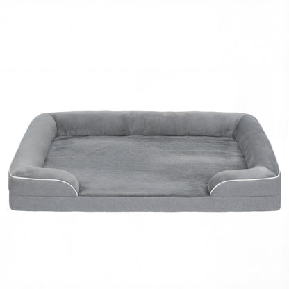 Dog Sofa Bed, Washable Pet Bed with Removable Cover and Non-Slip Bottom for Small, Medium and Large Dogs, Grey