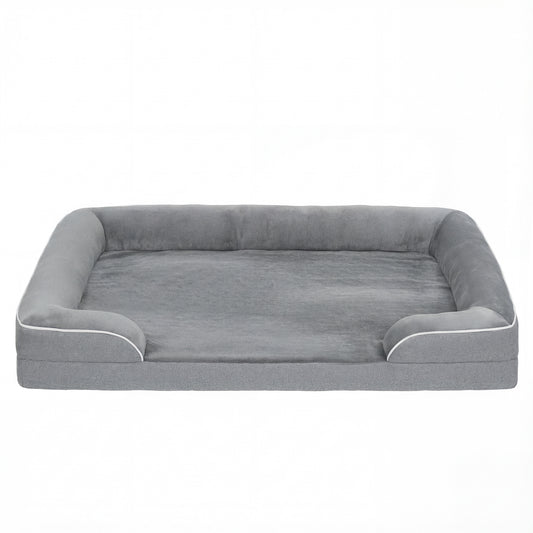 Dog Sofa Bed, Washable Pet Bed with Removable Cover and Non-Slip Bottom for Small, Medium and Large Dogs, Grey