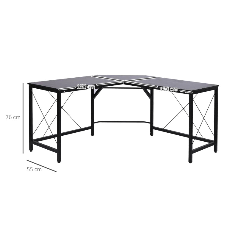 L-Shaped Corner Desk, Computer Desk for Home Office - Black