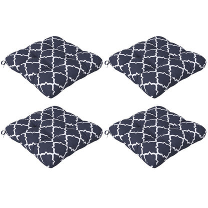 4-Piece Seat Cushion Pillows Replacement, Patio Chair Cushions Set with Ties for Indoor Outdoor, Blue
