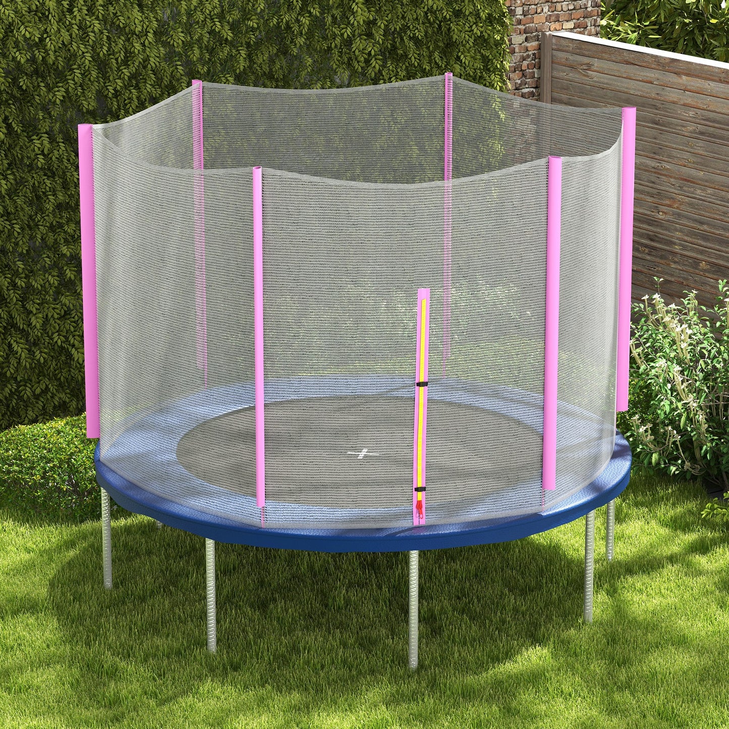 10ft Trampoline Net Replacement with 6 Plastic Pole Covers, Weather-Resistant Trampoline Netting Replacement