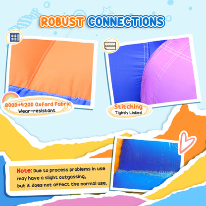 Kids Bouncy Castle House Inflatable Trampoline Slide Water Pool 3 in 1 with Blower Indoor Outdoor for Kids Age 3-8 Multi-Colo
