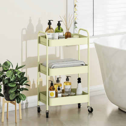 Three-Tier Steel Storage Trolley - Green