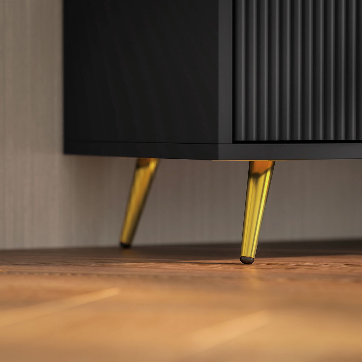 Modern TV Stand Cabinet for TVs up to 55", TV Unit with 2 Open Shelves and 2 Cabinets