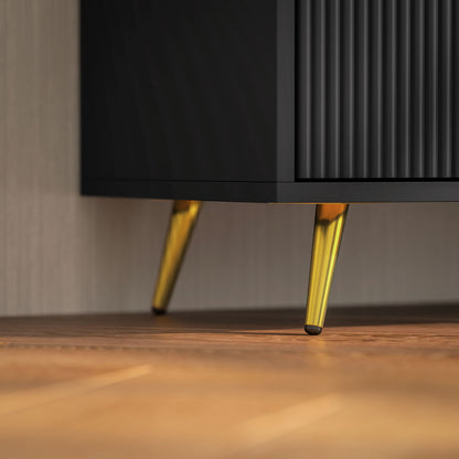 Modern TV Stand Cabinet for TVs up to 55", TV Unit with 2 Open Shelves and 2 Cabinets