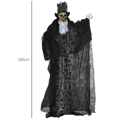 189cm Life Size Outdoor Halloween Decorations Ghost Bridegroom, Animated Prop Animatronic Decor