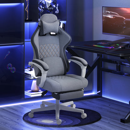 Gaming Chair, Gamer Computer Chair with Footrest, High Back, Lumbar Support, Adjustable Height