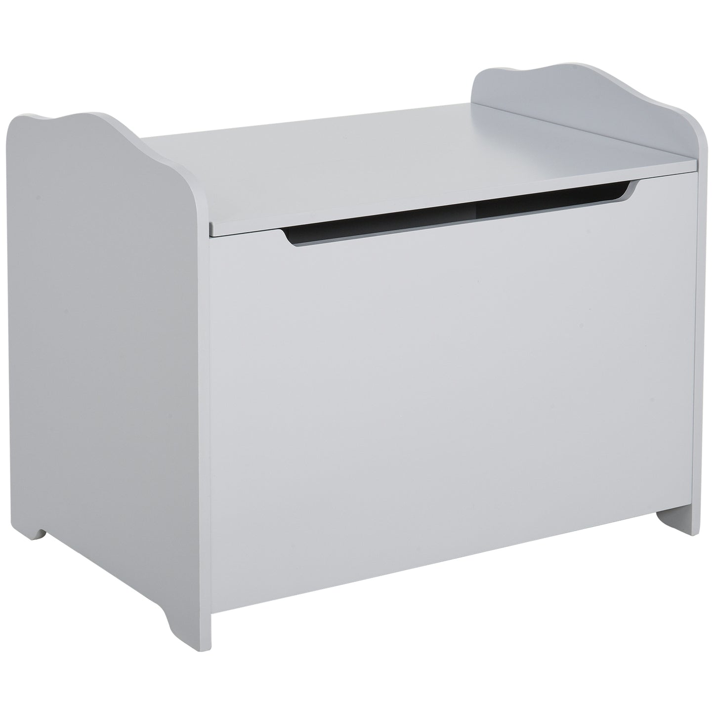Wooden Kids Toy Box Children Storage Organizer Chest Safety Hinge Playroom Furniture Grey