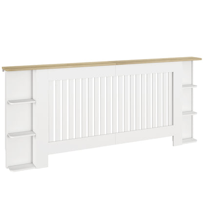 Radiator Cover with Open Storage Shelves, Vertical Slatted Cabinet Shelf Heater Cover for Living Room, Hallway, Extra Large