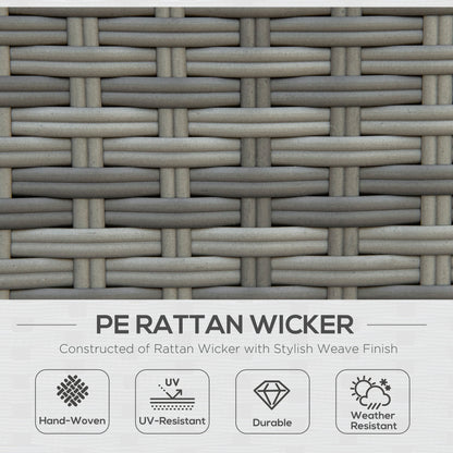 Seven-Piece Rattan Garden Sofa Set, with Expanding Table - Grey