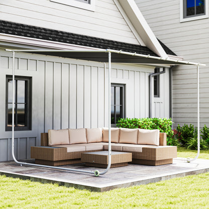 3 x 3(m) Mobile Pergola Kit, Portable Garden Gazebo with Wheels & UV-Resistant Canopy, Dark Grey
