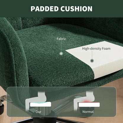 Snow Flannel Office Chair with Padded for Home - Dark Green