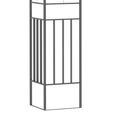 3 x 3m Outdoor Steel Gazebo with 2 Tier Roof, Garden Gazebo Patio Canopy Marquee Shelter with Decorative Steel Frame - Grey