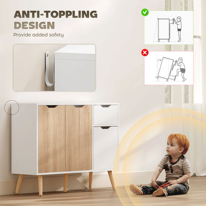 Sideboard Floor Standing Storage Cabinet with Drawer for Bedroom, Living Room, Home Office, Natural