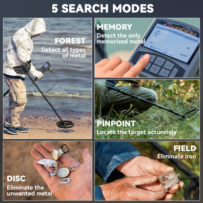 Metal Detector for Adults and Beginners, Gold Detector with Higher Accuracy IP68 Waterproof Coil