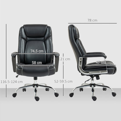 Ergonomic Office Chair, Heavy Duty Faux Leather Desk Chair with Tilt Function, Adjustable Height