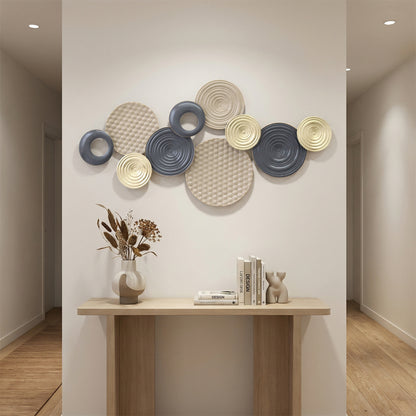 Metal Wall Art, Modern Hanging Wall Decor with Multi-Disc Design for Living Room Bedroom Dining Room