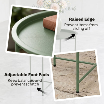 Steel Removable Tray Top Garden Table - Green