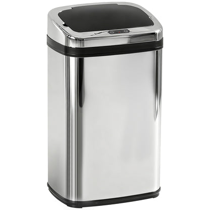 30L Stainless Steel Motion Sensor Lid Bin - Silver Tone