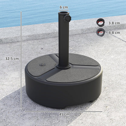 Round Garden Parasol Base, Garden Umbrella Stand Heavy Duty Parasol Base, Filled Up to 20kg with Stand or 18kg