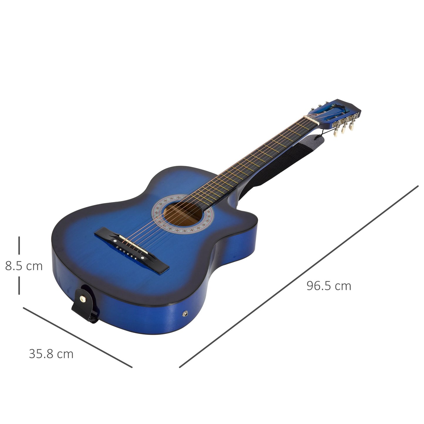 38 Inch Full Size Acoustic Electric Guitar, Classical Beginner Junior Adult Guitar Gloss Finish with Carrying Case, Strap