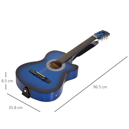 38 Inch Full Size Acoustic Electric Guitar, Classical Beginner Junior Adult Guitar Gloss Finish with Carrying Case, Strap