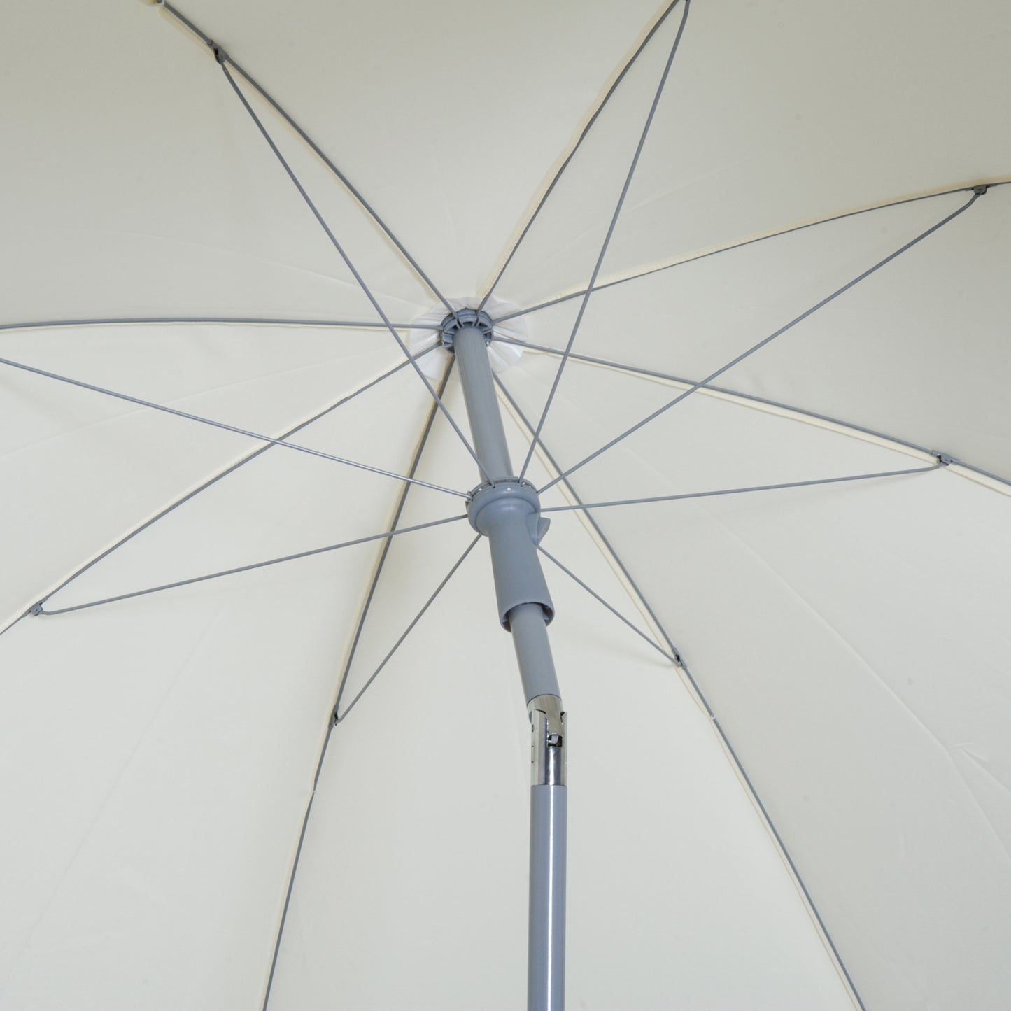 2.2m Beach Umbrella, Portable Parasol with Tilting Function, Outdoor Sunshade Shelter with 8 Ribs for Garden, Pool and Patio