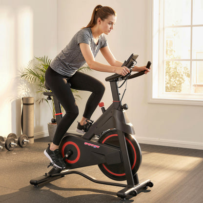 Exercise Bike, Stationary Bike with Adjustable Magnetic Resistance, Indoor Cycling Equipment with LCD Display