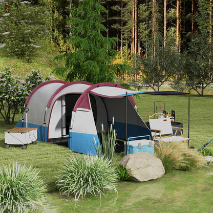 Two Man Two-Room Tent, with Porch and Accessories - Red