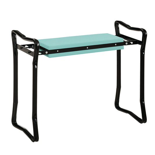 2 In 1 Garden Kneeler Seat Kneeling Pad Support Bench Foldable Knee Protector, Green