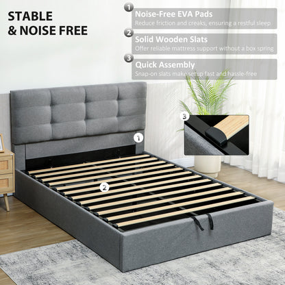 5ft King Ottoman Bed with Gas Lift Storage - Grey