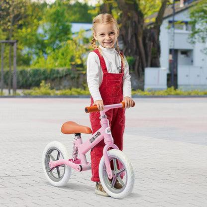 12" Kids Balance Bike No Pedal Bicycle EVA Tyre Adjustable Seat Toddler Training Bike W/ Shock Absorber 2