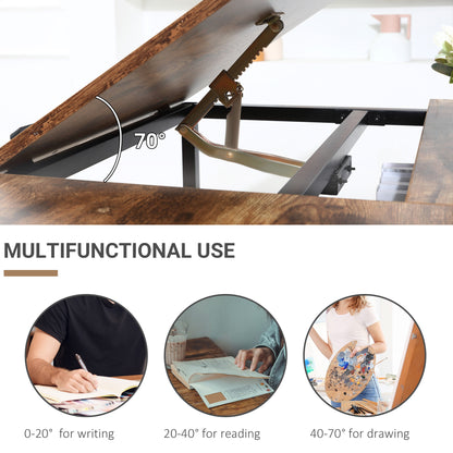 Adjustable Drafting Table Art Desk Drawing Table, Craft Desk Workstation for Painting