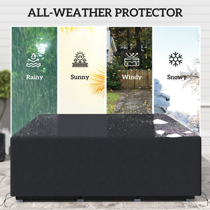600D Oxford Outdoor Garden Furniture Sofa Set Cover, Waterproof Anti-UV Rattan Sun Lounger Protection Protector Cover