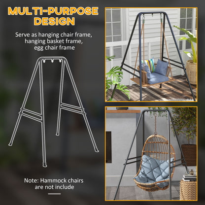 Hammock Chair Stand, Hanging Heavy Duty Metal Frame Hammock Stand for Hanging Hammock Air Porch Swing Chair, Egg Chair, Black