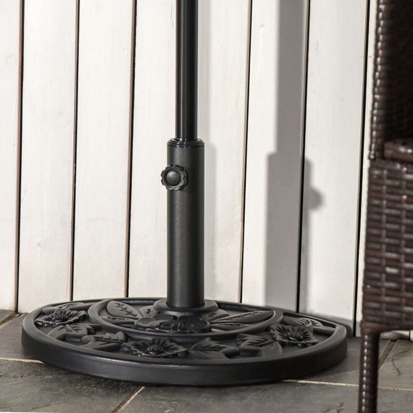 9kg Cement Concrete Half Round Parasol Base Umbrella Stand Garden Outdoor Accessories