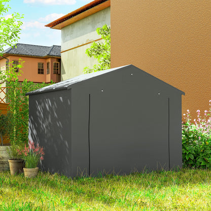 8 x 6 ft Outdoor Garden Storage Shed, Waterproof Bike Tent with Roll-Up Zipper Door